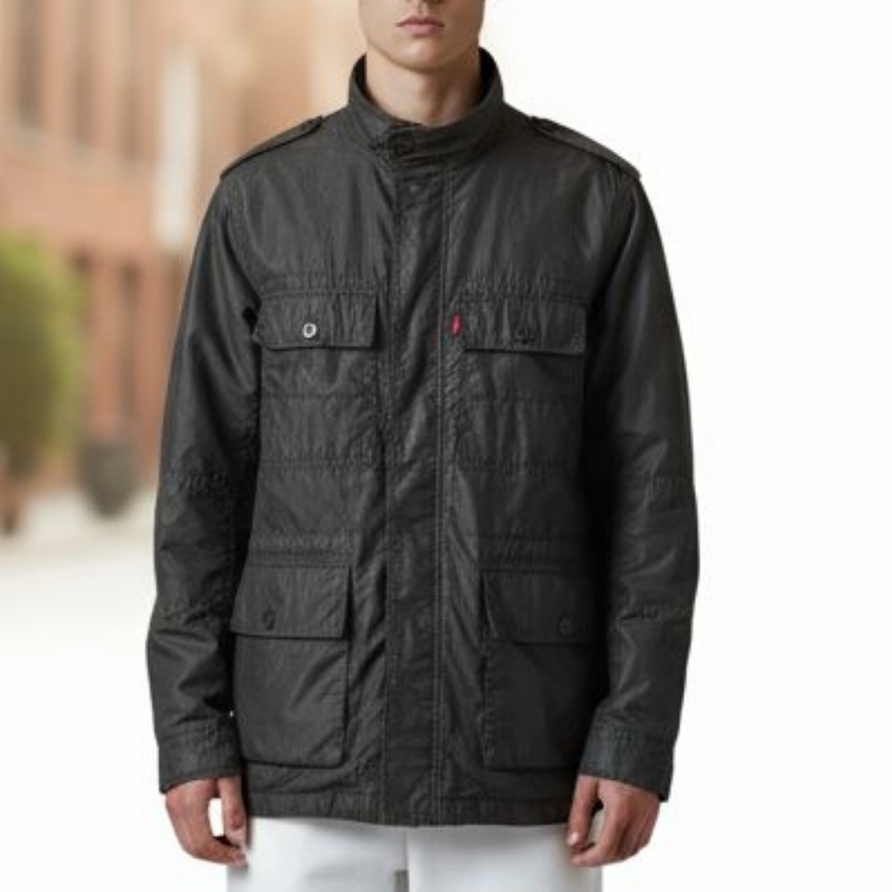 Levi's Men's Black 4 Pocket Nylon Utility Jacket sz M